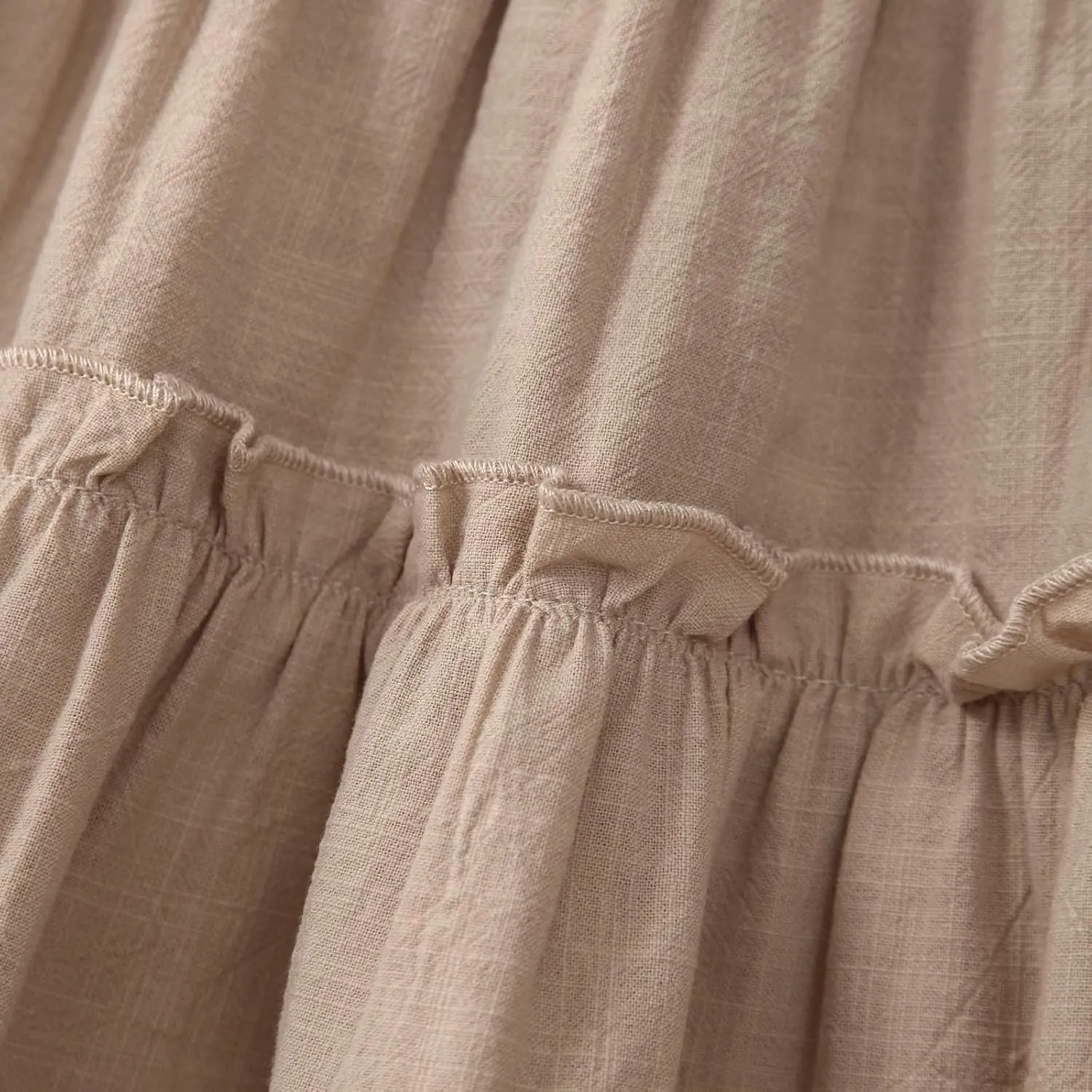 Little Girls Dresses Linen Ruffle Sleeveless Casual Dress Kids Summer Beach Clothes Sundress