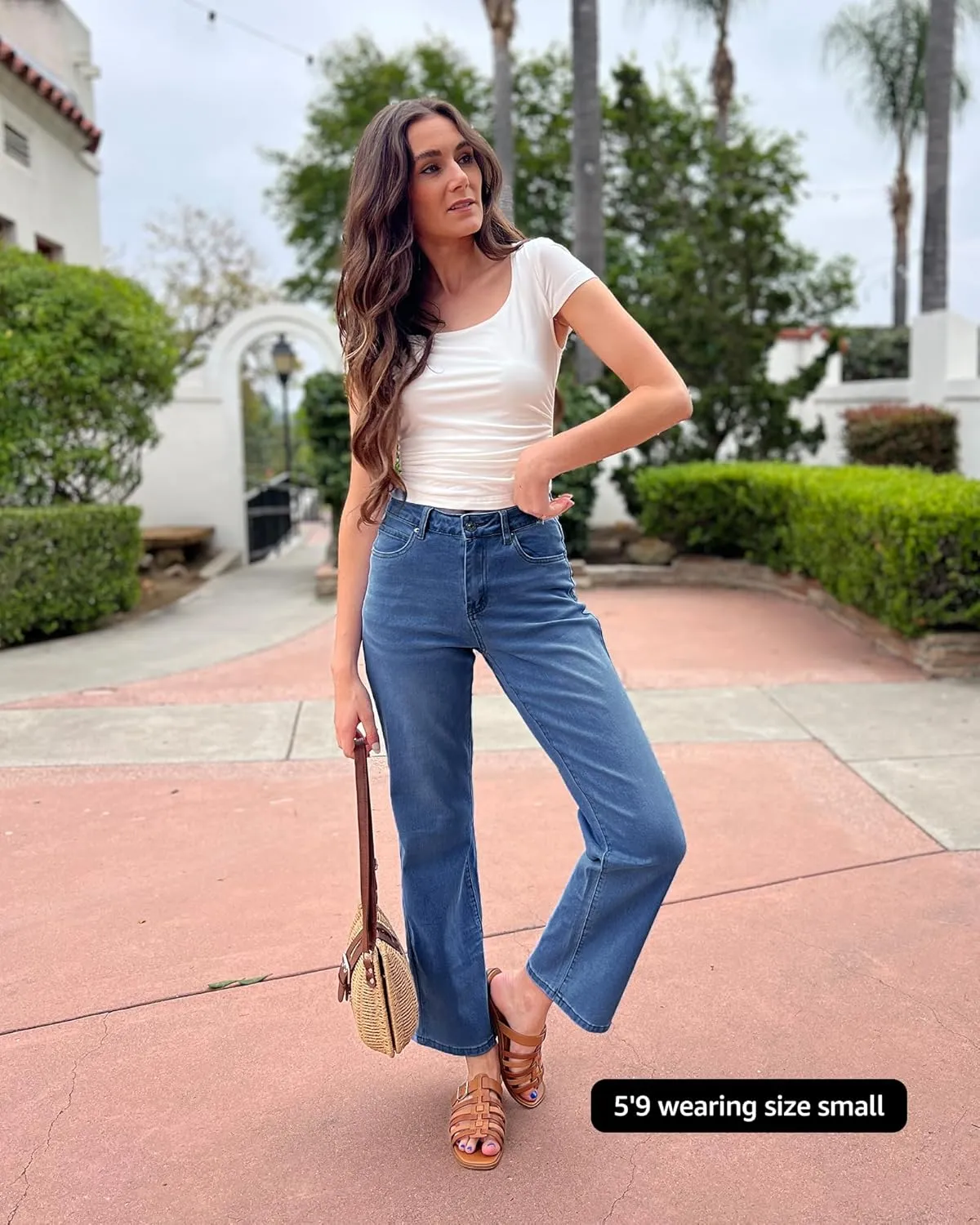 luvamia High Waisted Jeans for Women Trendy Baggy Straight Leg Stretchy Denim Jeans Work Trousers Pants 90s Loose Fit