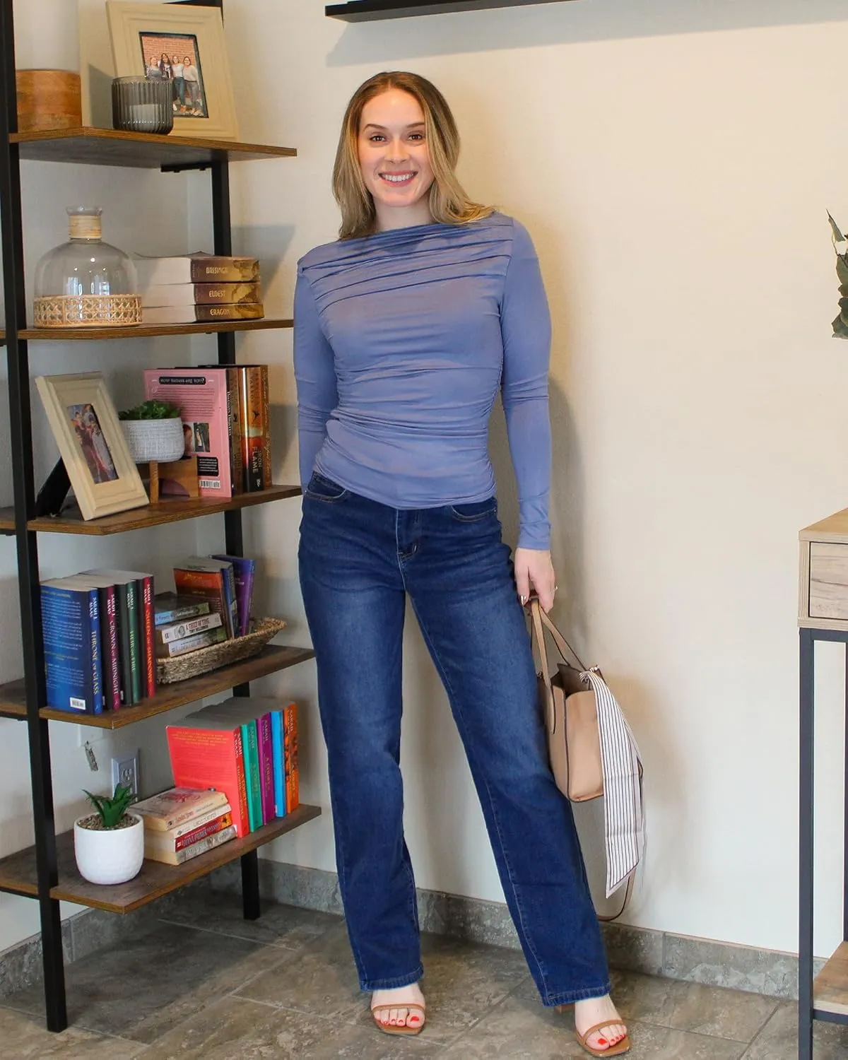 luvamia High Waisted Jeans for Women Trendy Baggy Straight Leg Stretchy Denim Jeans Work Trousers Pants 90s Loose Fit