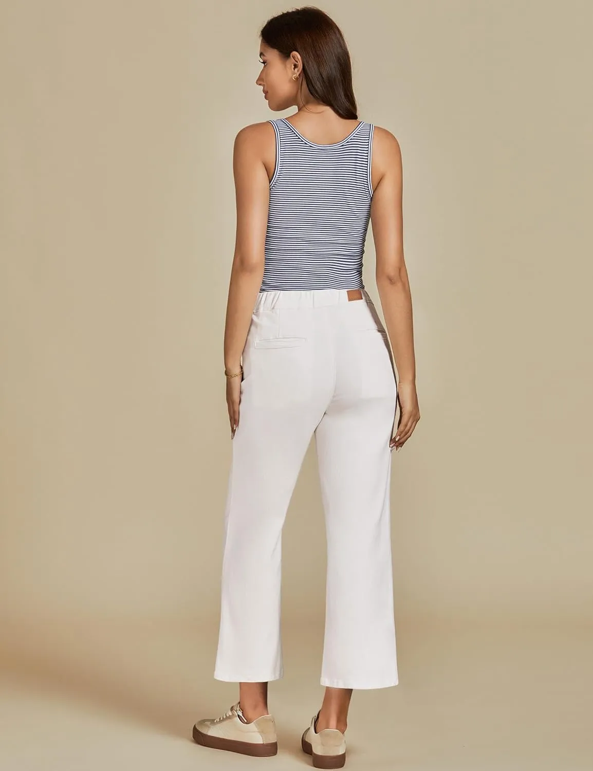 luvamia Wide Leg Jeans for Women Pull On Trendy High Waisted Cropped Jeans Denim Pants Stretchy Baggy with Patch Pockets