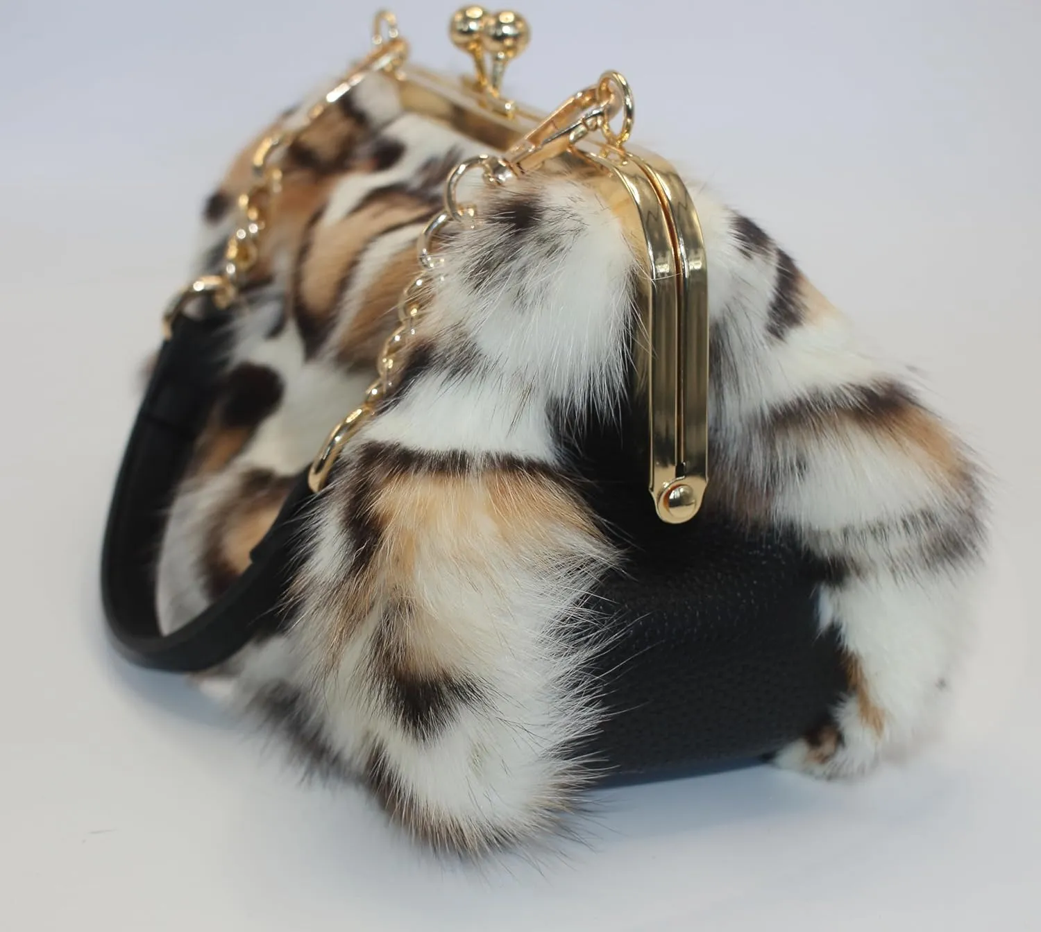 Luxurious Fashion Natural Fox Fur with Hair Handbag for Women and Ladies