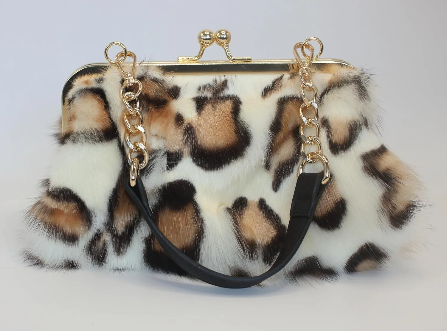 Luxurious Fashion Natural Fox Fur with Hair Handbag for Women and Ladies