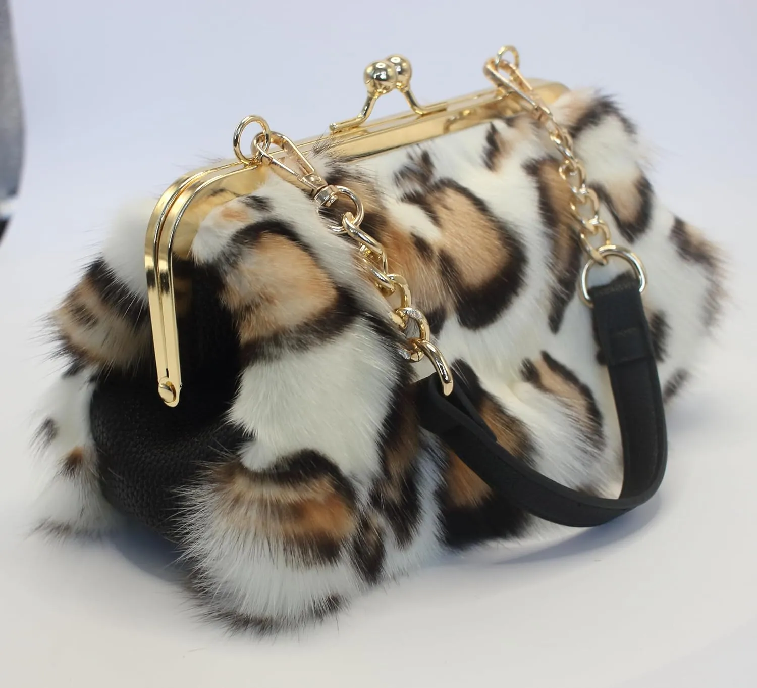 Luxurious Fashion Natural Fox Fur with Hair Handbag for Women and Ladies
