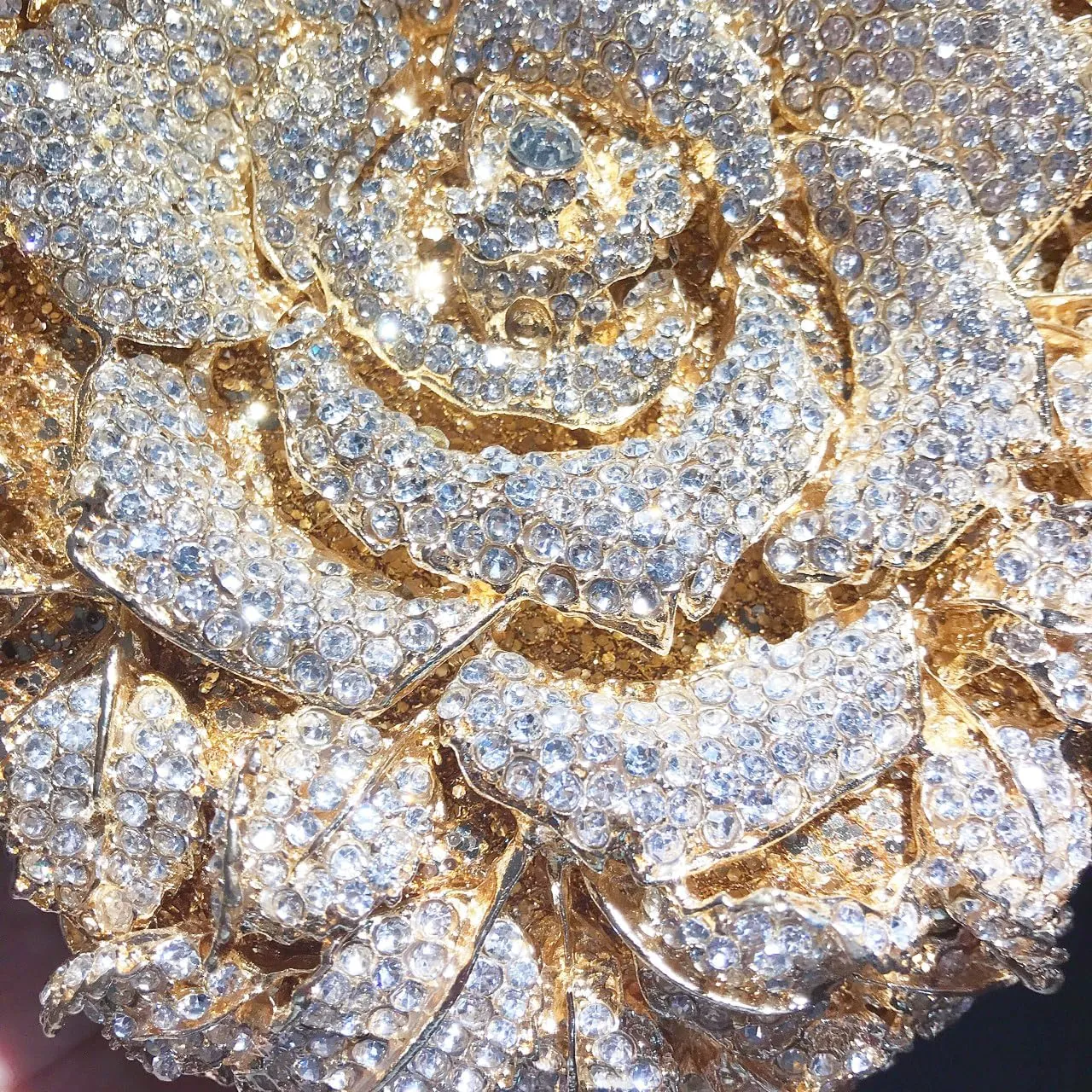 Luxurious Flower Rhinestone Clutch for Women Gorgeous Evening Handbag for Party Wedding Bag Chic Rhinestone Purse