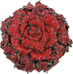 Luxurious Flower Rhinestone Clutch for Women Gorgeous Evening Handbag for Party Wedding Bag Chic Rhinestone Purse