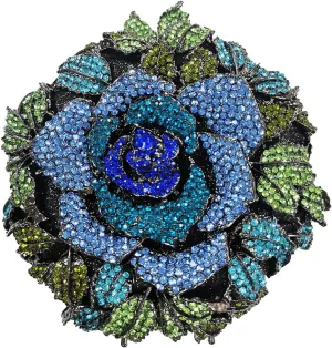 Luxurious Flower Rhinestone Clutch for Women Gorgeous Evening Handbag for Party Wedding Bag Chic Rhinestone Purse