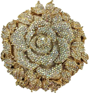 Luxurious Flower Rhinestone Clutch for Women Gorgeous Evening Handbag for Party Wedding Bag Chic Rhinestone Purse