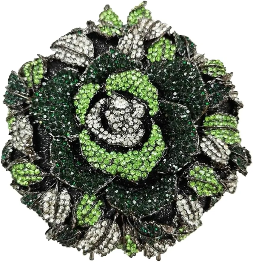 Luxurious Flower Rhinestone Clutch for Women Gorgeous Evening Handbag for Party Wedding Bag Chic Rhinestone Purse