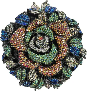 Luxurious Flower Rhinestone Clutch for Women Gorgeous Evening Handbag for Party Wedding Bag Chic Rhinestone Purse