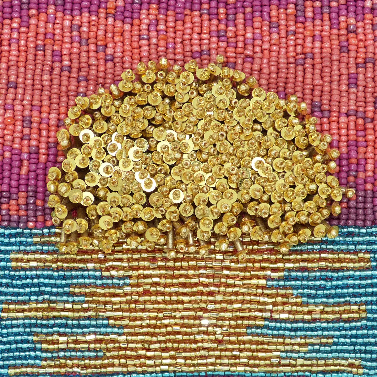 Mary Frances Paradise Found Beaded Sunset Cross Body Clutch Handbag