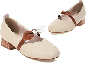 Mary Jane Oxford Women's High Heels Sweet Loose Closed Square Toe Shoes for Girls and Women Block High Heels