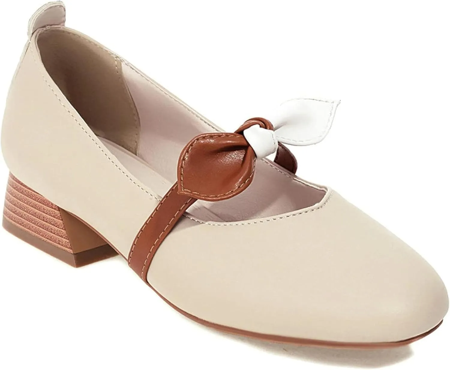 Mary Jane Oxford Women's High Heels Sweet Loose Closed Square Toe Shoes for Girls and Women Block High Heels