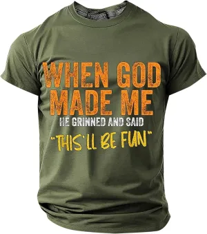 Men Funny Letter Print Tops Fashion Short Sleeve Crewneck Daily T Shirt Casual Workout Fitness Summer Classic Fit Tee