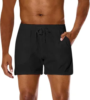 Mens Beach Shorts Track Combat Lightweight Breathable Casual Workout Jogger Capris Tactical Outdoor Vacation Plus Size Pants
