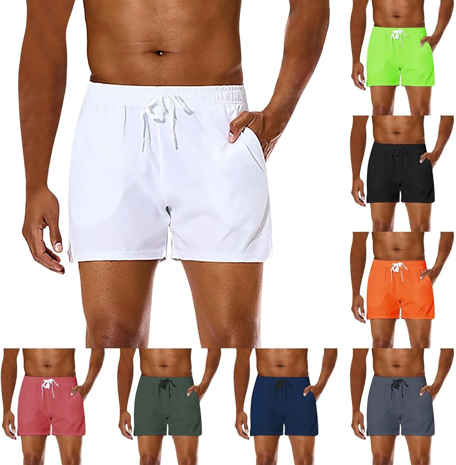 Mens Beach Shorts Track Combat Lightweight Breathable Casual Workout Jogger Capris Tactical Outdoor Vacation Plus Size Pants