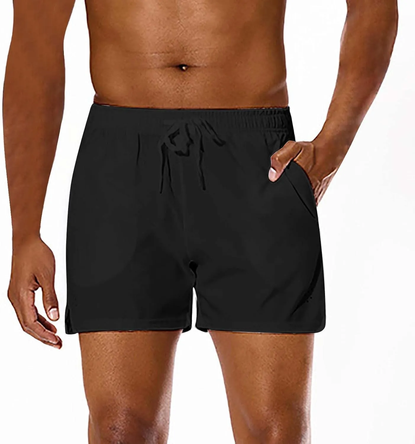 Mens Beach Shorts Track Combat Lightweight Breathable Casual Workout Jogger Capris Tactical Outdoor Vacation Plus Size Pants