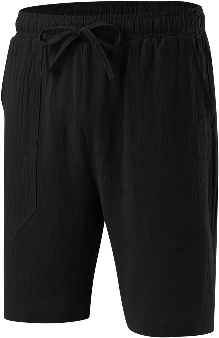 Men's Casual Classic Shorts Elastic Waist Drawstring Lightweight Summer Beach Shorts Vacation Quicky Dry Shorts