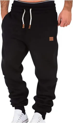 Men's Casual Joggers Pants Drawstring Chino Cargo Pants Hiking Outdoor Twill Track Fitness Sweatpants with Pockets