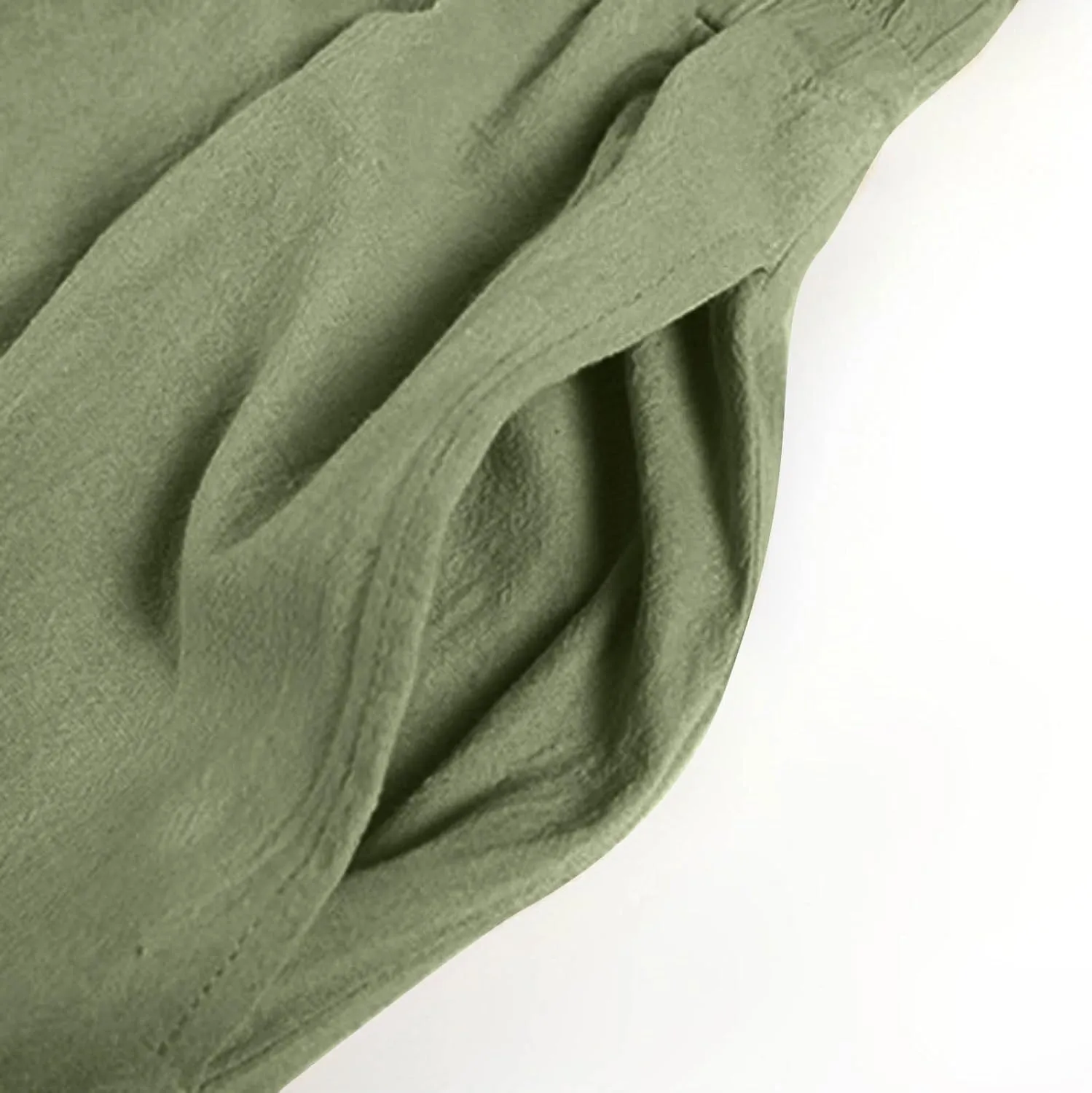 Mens Casual Linen Pants Loose Fit Drawstring Beach Pants with Pockets Lightweight Summer Clothes for Vacation