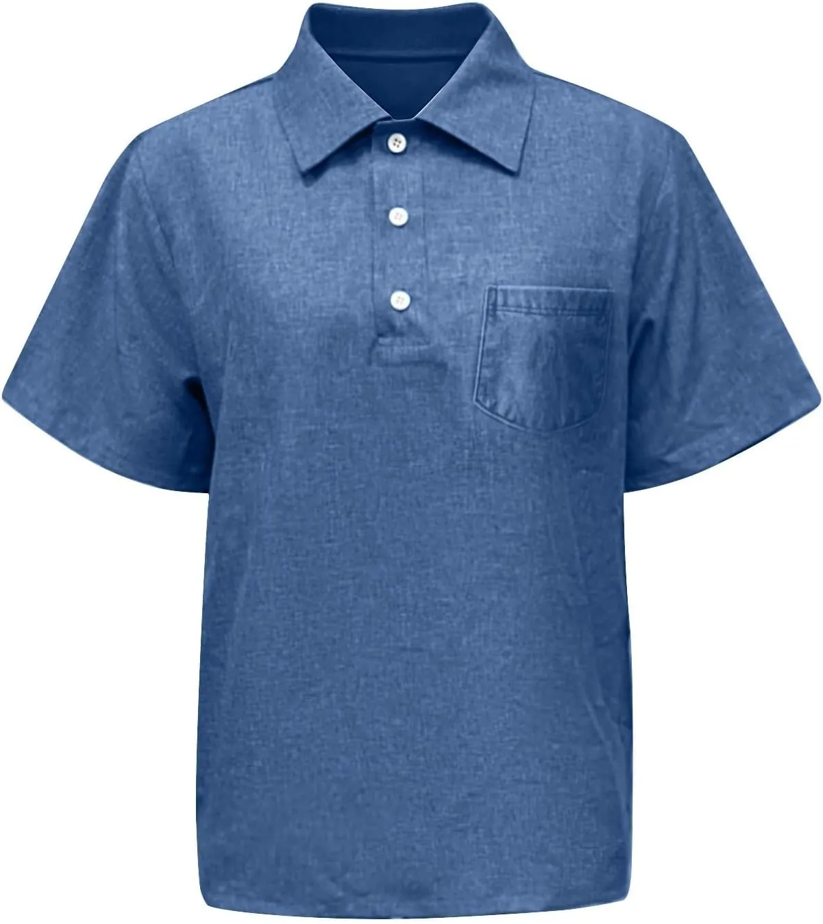Men's Casual Polo Shirts Short Sleeve Classic Button Distressed Washed T-Shirt Summer Stylish Retro Golf Basic Tees