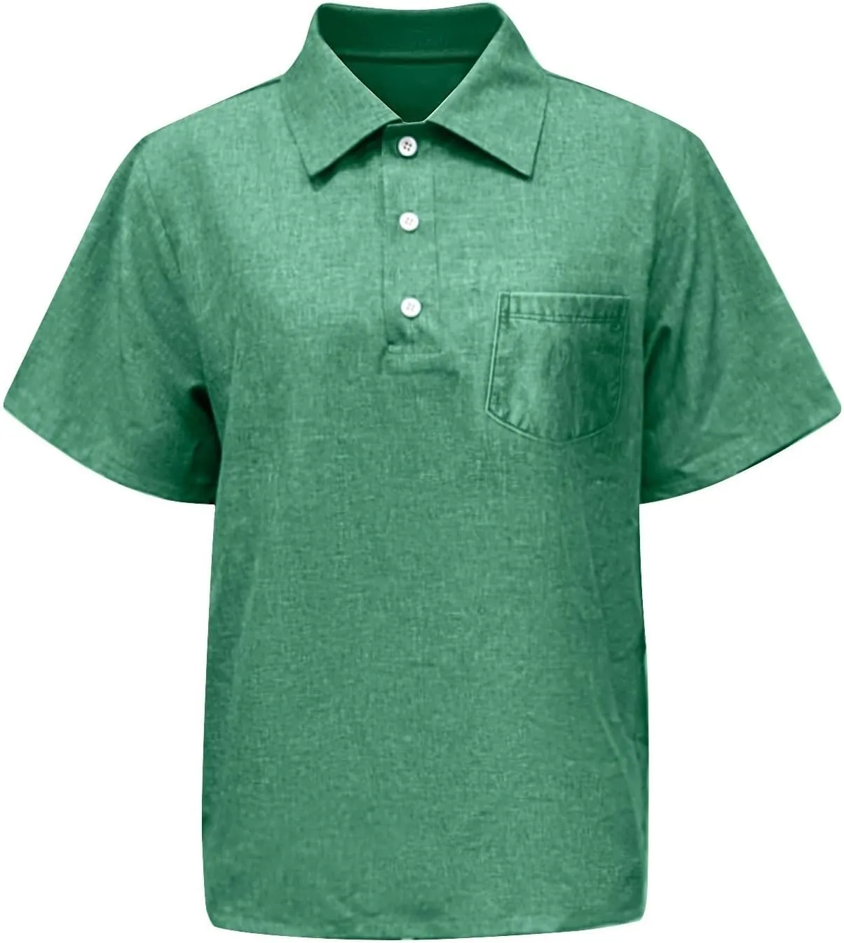 Men's Casual Polo Shirts Short Sleeve Classic Button Distressed Washed T-Shirt Summer Stylish Retro Golf Basic Tees