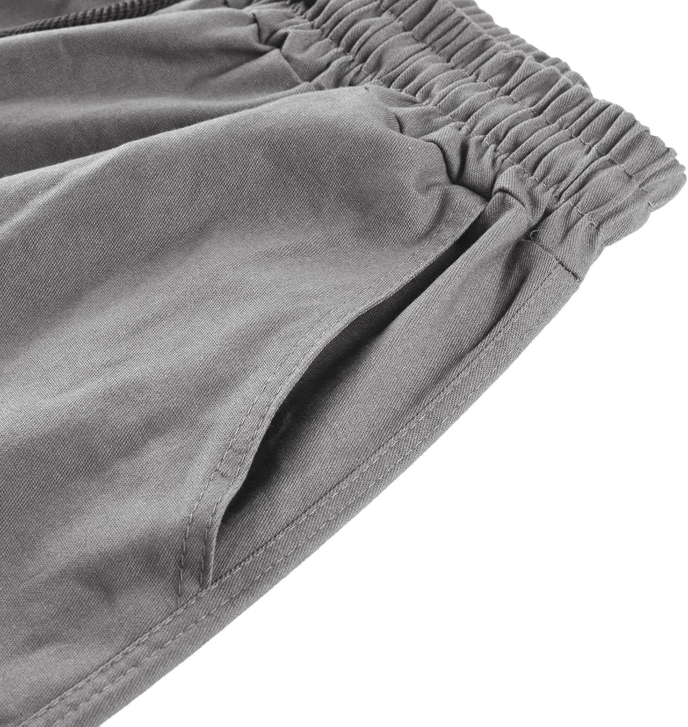 Men's Causal Cargo Pants Solid Color Multi Pockets Straight Leg Trousers Loose Fit Hiking Joggers Sport Pants