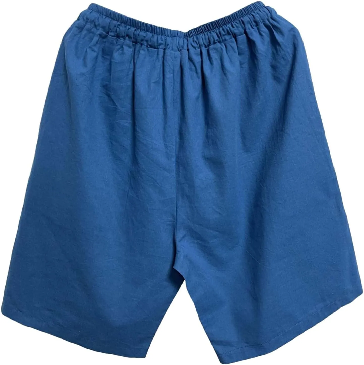 Mens Cotton and Linen Shorts Elastic Drawstring Solid Color Plus Size Casual Loose Pants Lightweight Breathable Beach Capris