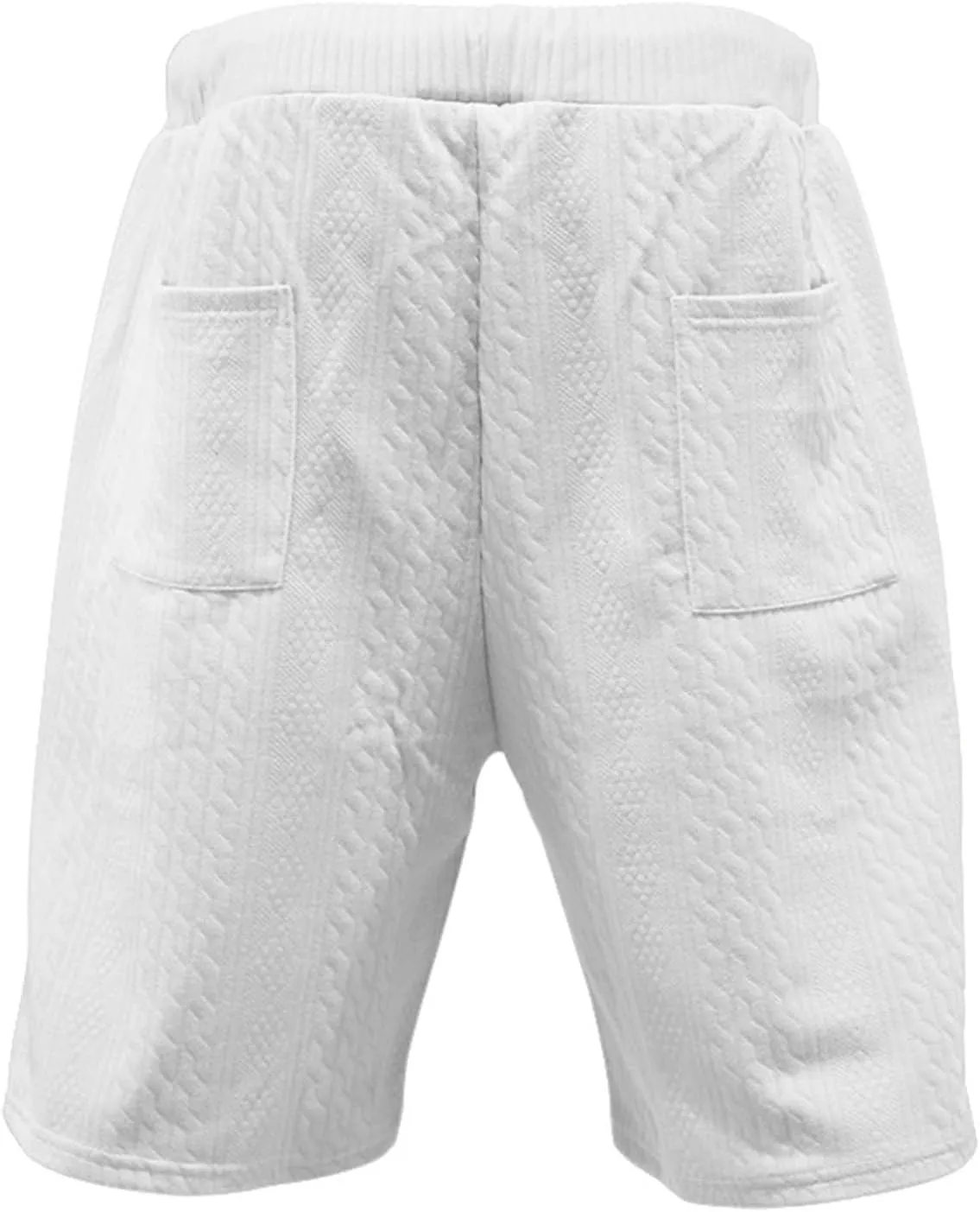 Mens Cozy Casual Shorts Expandable Drawstring Waisted Textured Solid Bermuda Summer Lightweight Comfortable Daily Home Pants