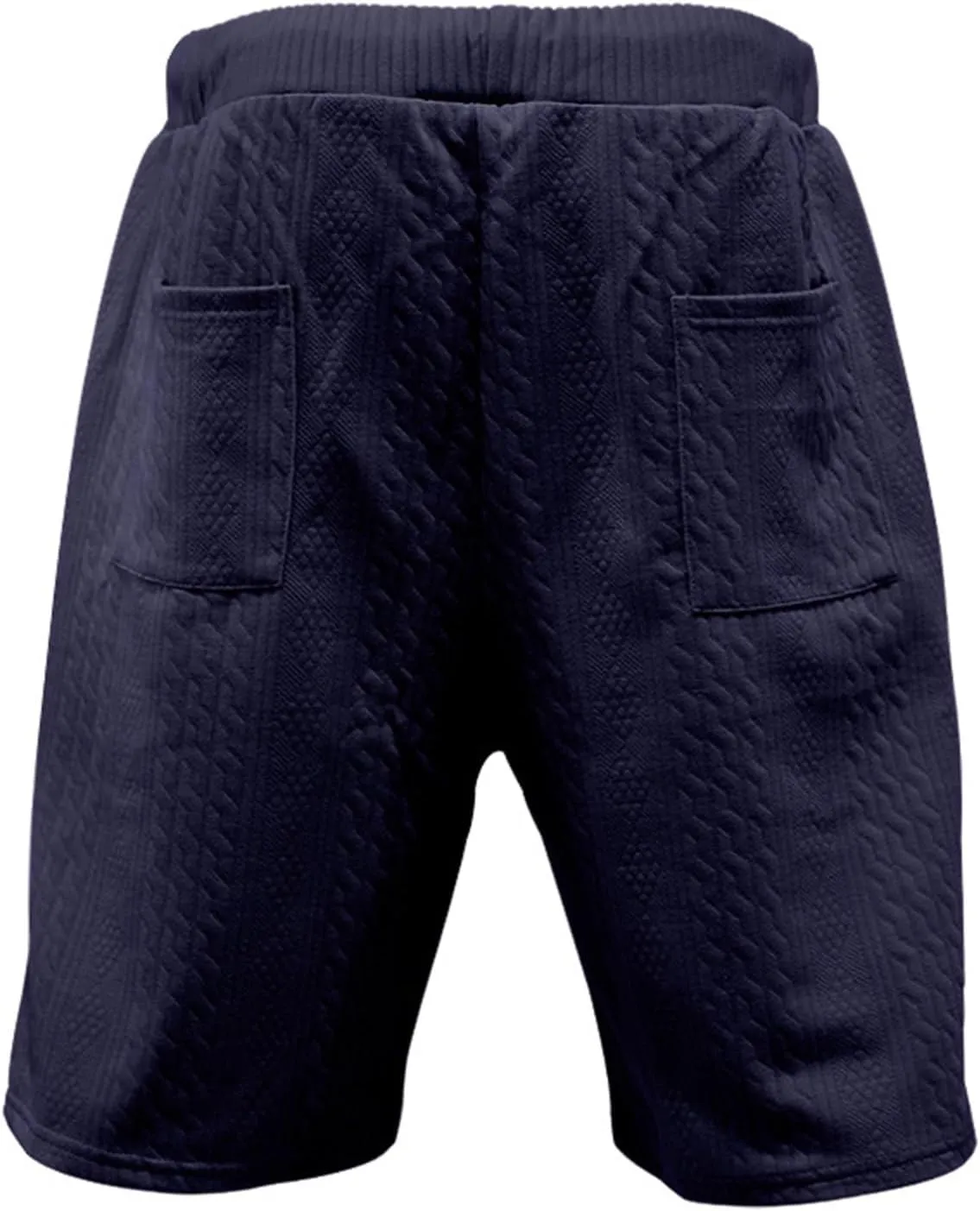 Mens Cozy Casual Shorts Expandable Drawstring Waisted Textured Solid Bermuda Summer Lightweight Comfortable Daily Home Pants