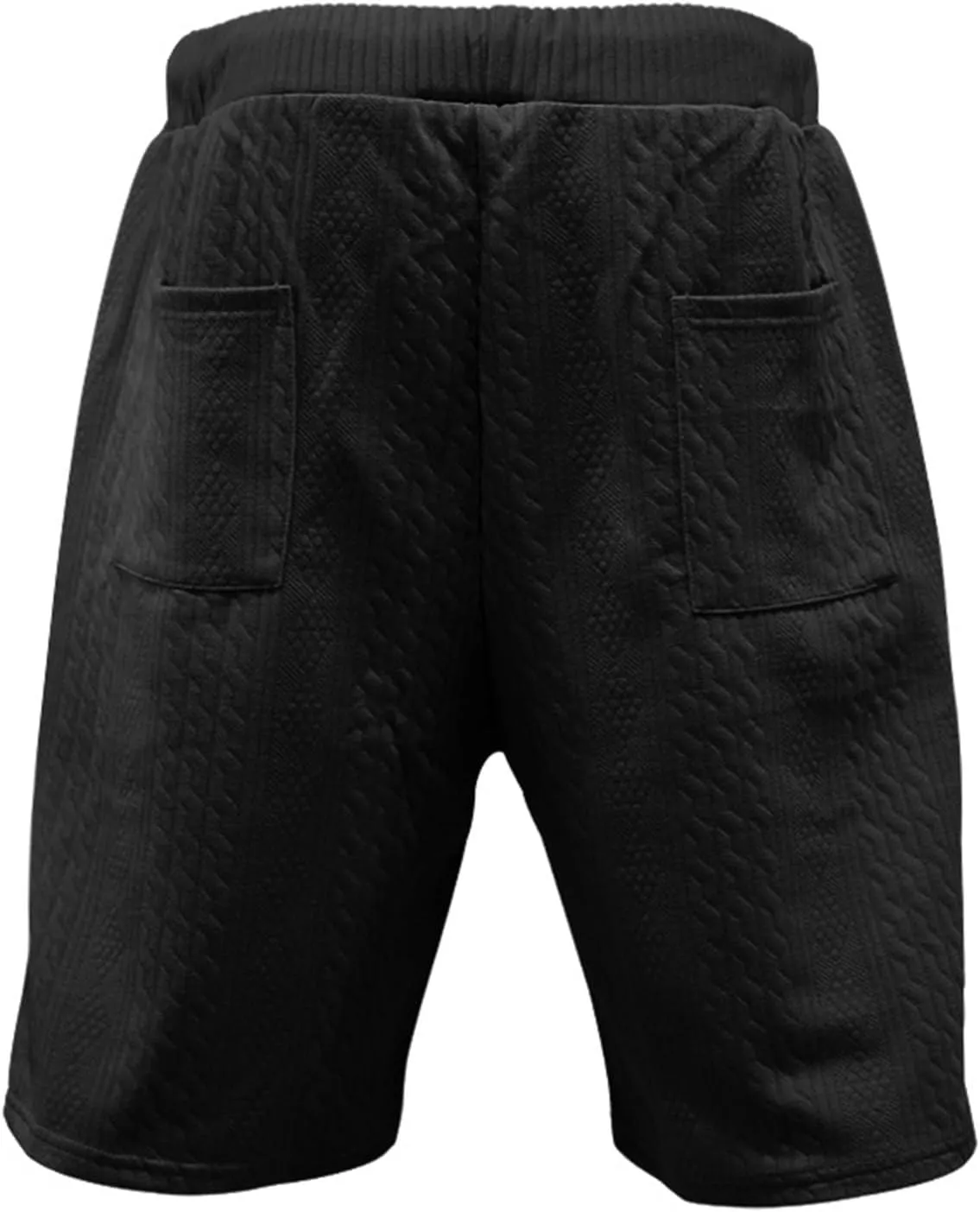 Mens Cozy Casual Shorts Expandable Drawstring Waisted Textured Solid Bermuda Summer Lightweight Comfortable Daily Home Pants