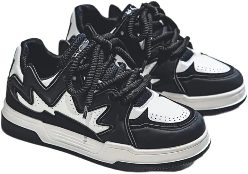 Men's Fashion Sneakers Trendy Low Top Skate Shoes, Colorblock Low Top Flat Sneakers, All-Match Fashion Outdoor Trainers