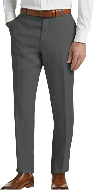 Mens Golf Pants Slim Fit Lightweight Business Casual Pants Dress Trousers Pinstripe Classic Solid Office Wear
