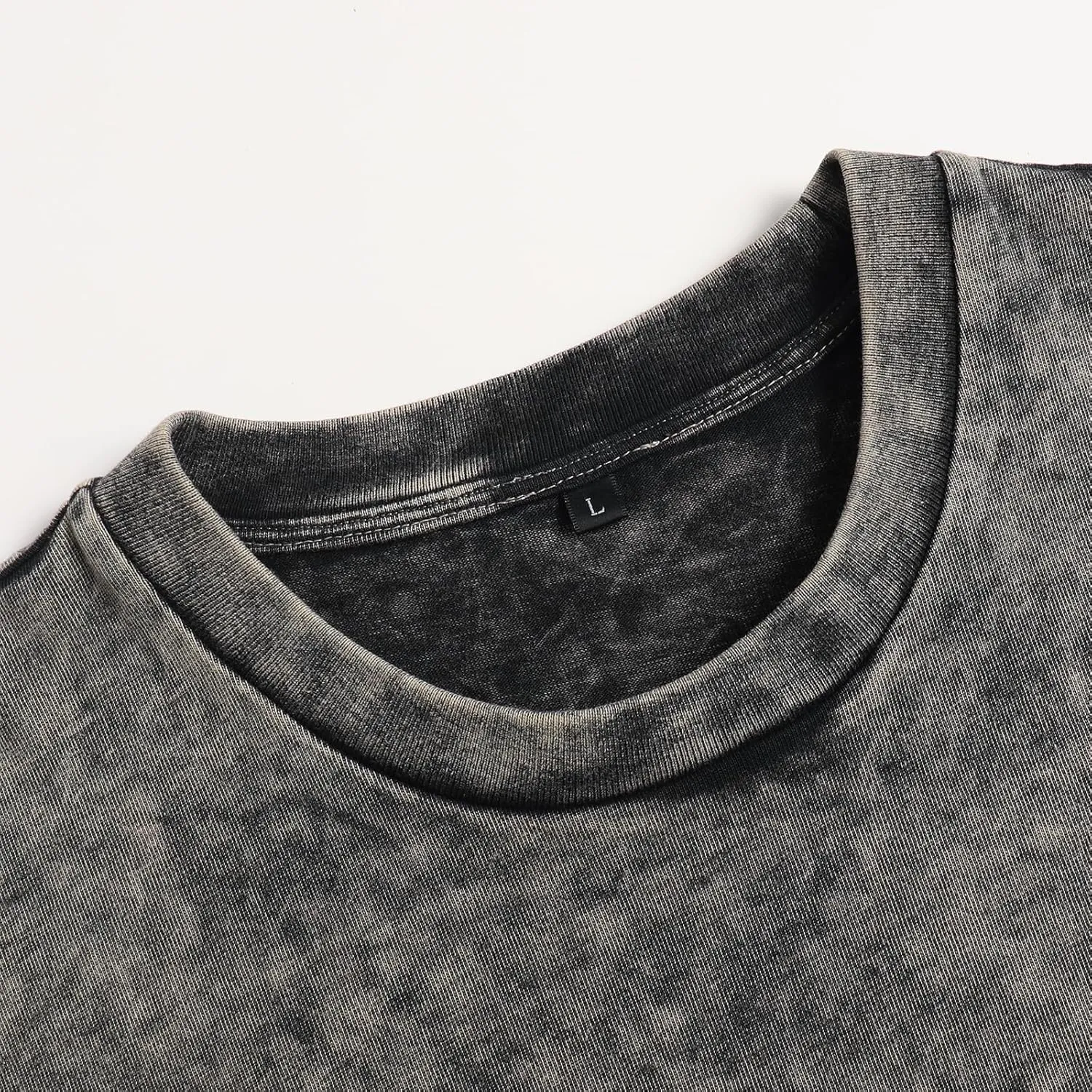 Men's Heavyweight Cotton T-Shirt 300GSM Thick Fabric, Classic Crew Neck Short Sleeve Casual Tee for Men