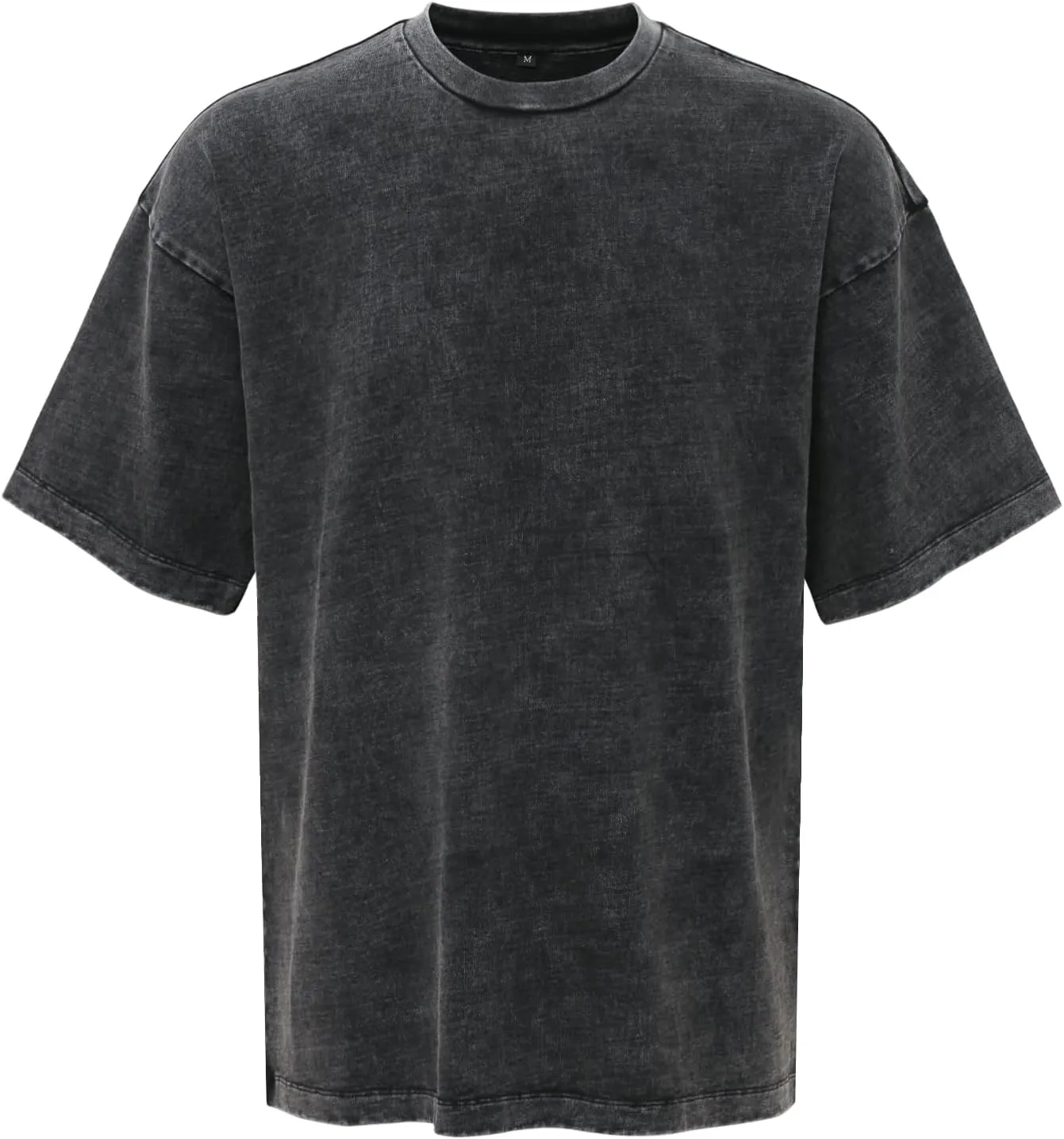 Men's Heavyweight Cotton T-Shirt 300GSM Thick Fabric, Classic Crew Neck Short Sleeve Casual Tee for Men