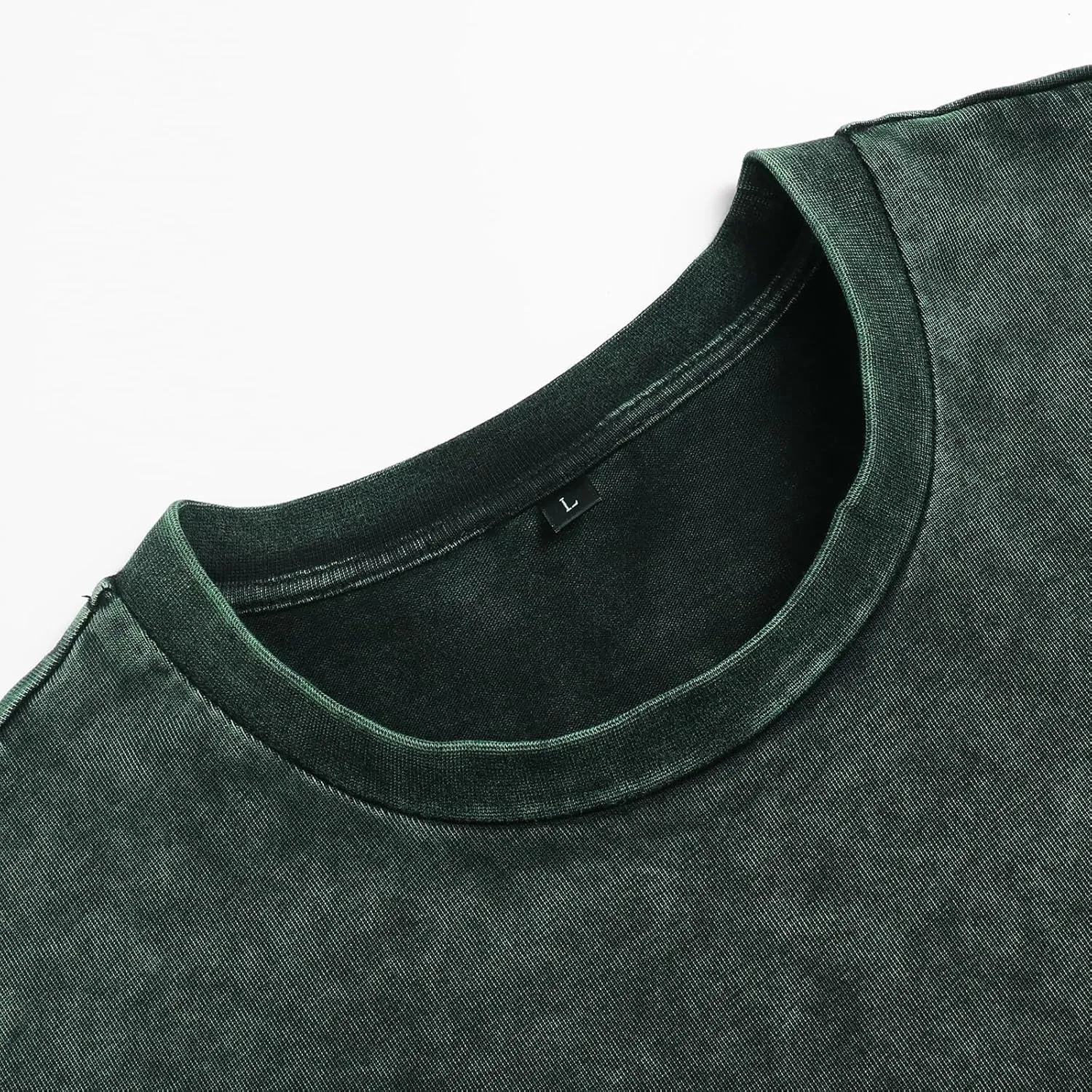 Men's Heavyweight Cotton T-Shirt 300GSM Thick Fabric, Classic Crew Neck Short Sleeve Casual Tee for Men