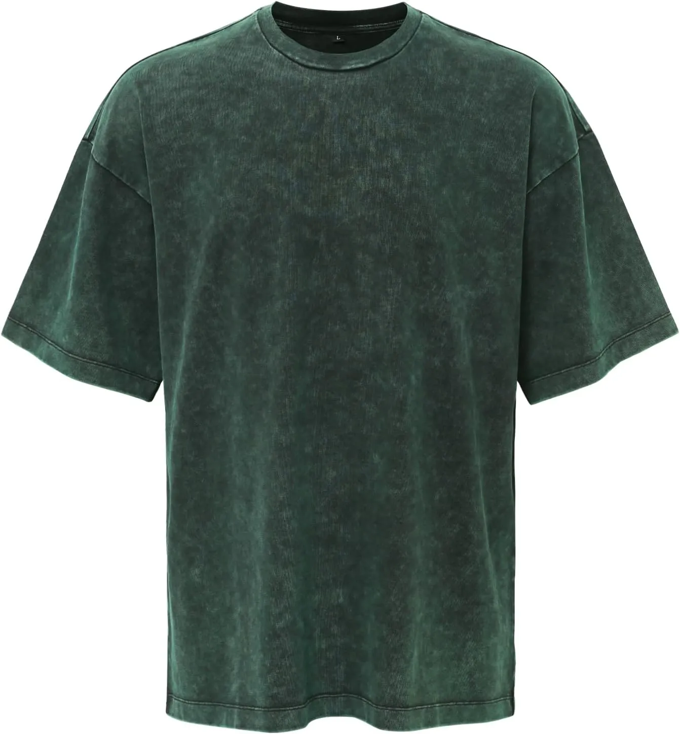 Men's Heavyweight Cotton T-Shirt 300GSM Thick Fabric, Classic Crew Neck Short Sleeve Casual Tee for Men