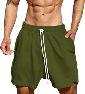 Mens Jogger Shorts Plus Size Combat Tactical Elastic Drawstring Lightweight Baggy Pants Military Gym Workout Casual Bermuda