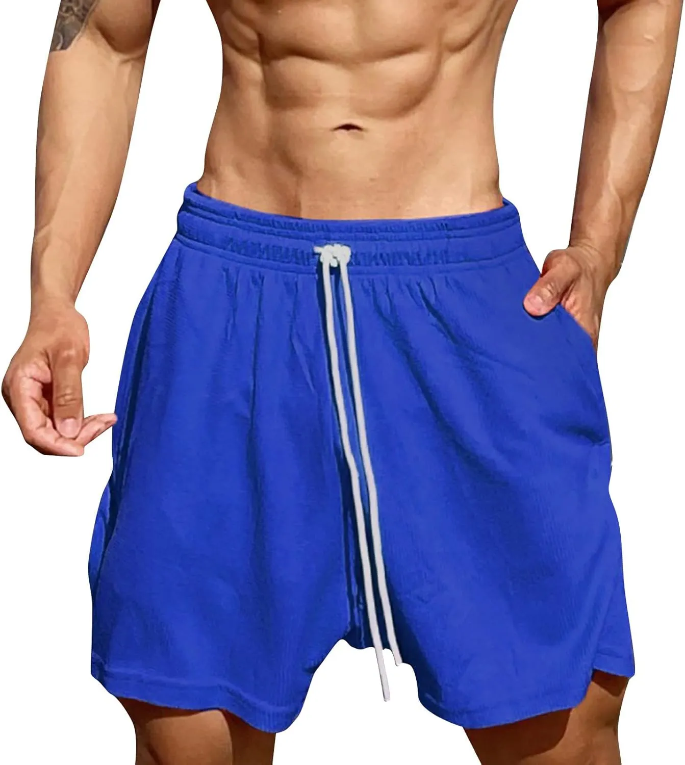 Mens Jogger Shorts Plus Size Combat Tactical Elastic Drawstring Lightweight Baggy Pants Military Gym Workout Casual Bermuda
