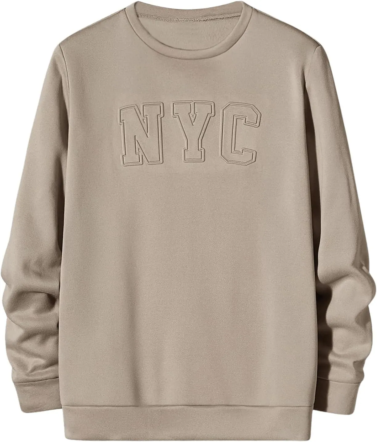 Men's Letter Graphic Sweatshirts Crew Neck Long Sleeve Fall Casual Pullovers