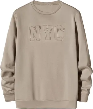 Men's Letter Graphic Sweatshirts Crew Neck Long Sleeve Fall Casual Pullovers