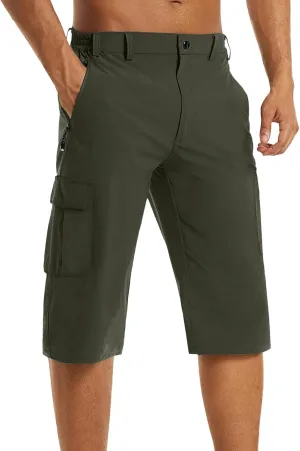 Mens Outdoor Thin Work Climbing Capris Quick Dry Lightweight 3/4 Hiking Walking Shorts Shorts ith Multi Pockets 2024 Fashion