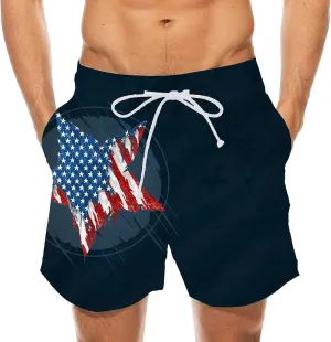 Mens Patriotic Graphic Shorts Independence Day Drawstring Elastic Waisted Casual Capris Combat Lightweight Drying Sportwear
