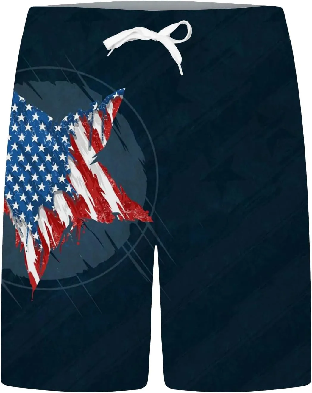 Mens Patriotic Graphic Shorts Independence Day Drawstring Elastic Waisted Casual Capris Combat Lightweight Drying Sportwear