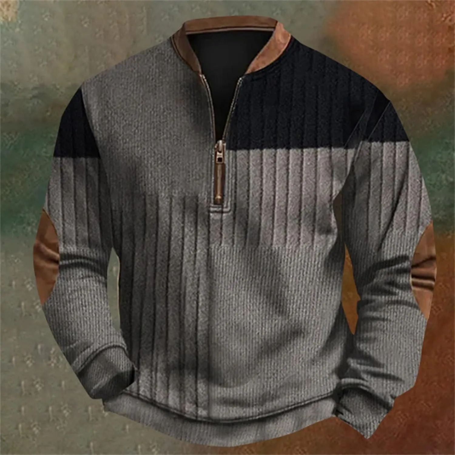 Men's Quarter Zip Up Polo Sweatshirt Zipper Long Sleeved Hoodie Whitecloths Life Clothing Men Zip Up Sweatshirt Men
