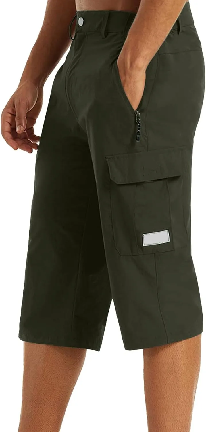Mens Quick Dry Lightweight 3/4 Hiking Walking Shorts Outdoor Thin Work Climbing Capris Shorts ith Multi Pockets 2024 Fashion