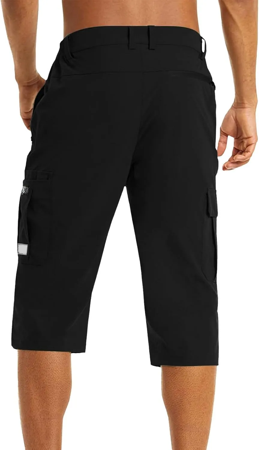 Mens Quick Dry Lightweight 3/4 Hiking Walking Shorts Outdoor Thin Work Climbing Capris Shorts ith Multi Pockets 2024 Fashion