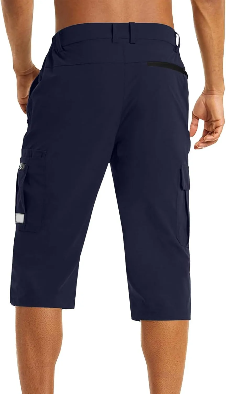Mens Quick Dry Lightweight 3/4 Hiking Walking Shorts Outdoor Thin Work Climbing Capris Shorts ith Multi Pockets 2024 Fashion