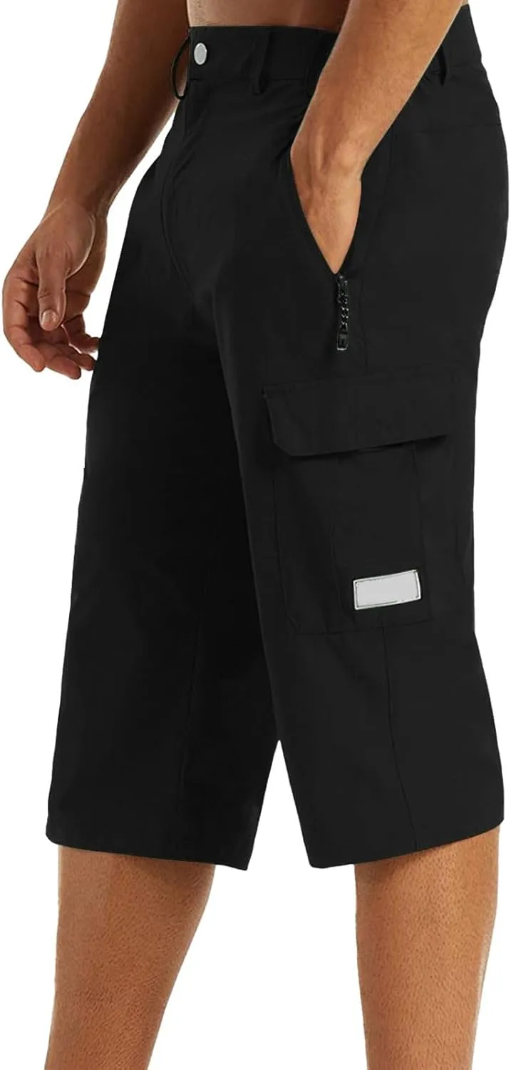 Mens Quick Dry Lightweight 3/4 Hiking Walking Shorts Outdoor Thin Work Climbing Capris Shorts ith Multi Pockets 2024 Fashion
