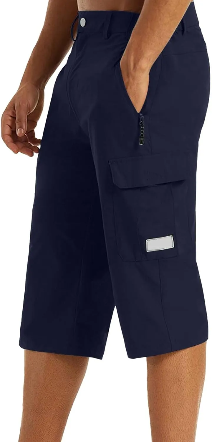 Mens Quick Dry Lightweight 3/4 Hiking Walking Shorts Outdoor Thin Work Climbing Capris Shorts ith Multi Pockets 2024 Fashion