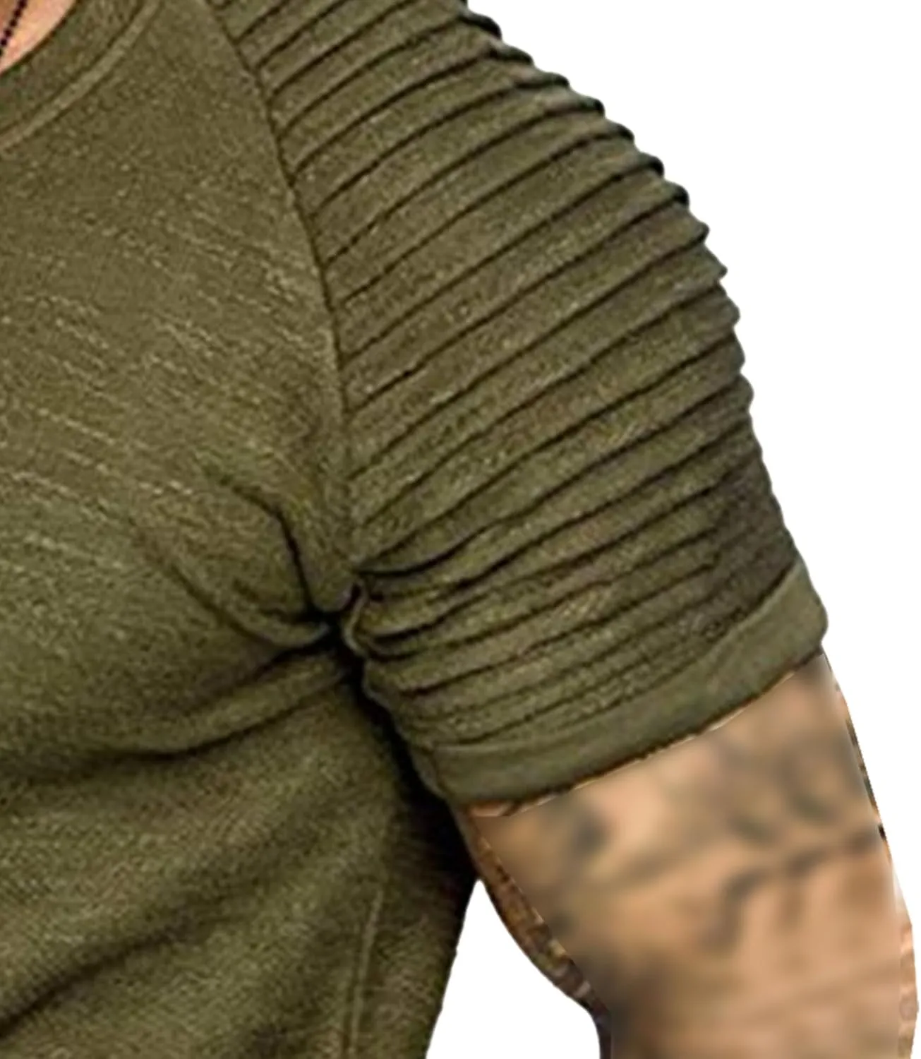 Men's Stylish Slim Fit Workout T-Shirts Stretch Crew Neck Classic Tops Longline Casual Athletic Tees